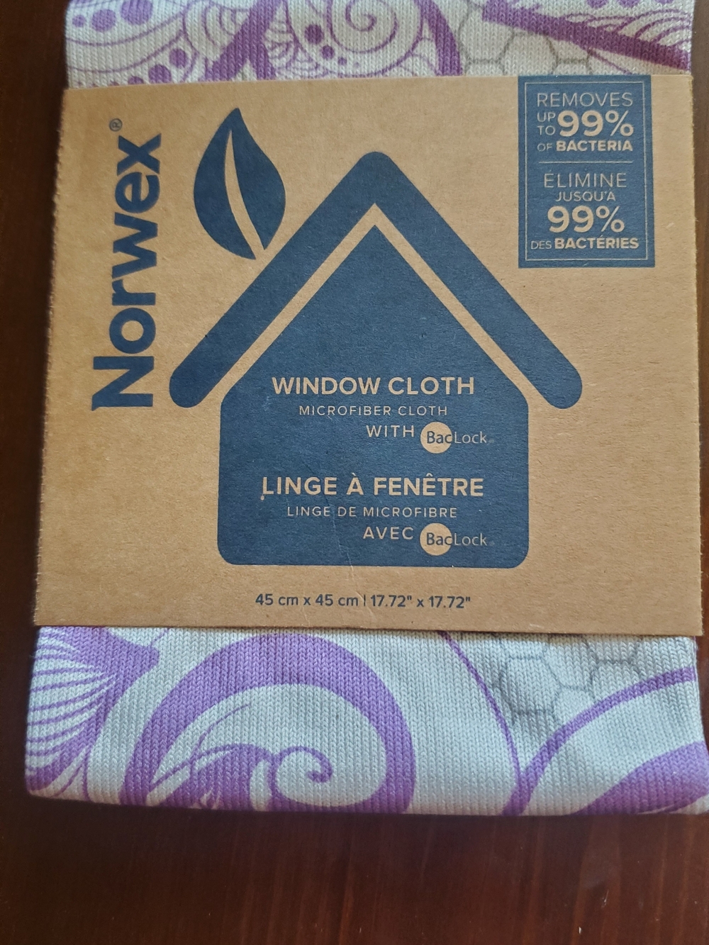 Norwex Purple and White Microfiber Window Cloth
